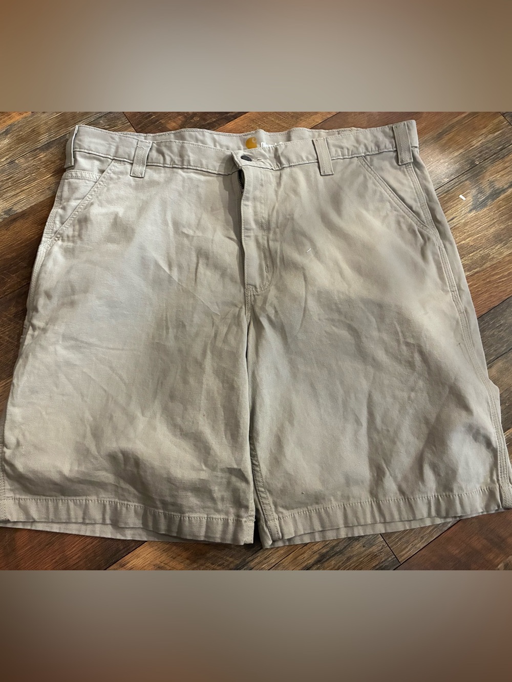 Carhartt Mens Relaxed Fit Canvas Work Shorts Size 40 Tan Khaki